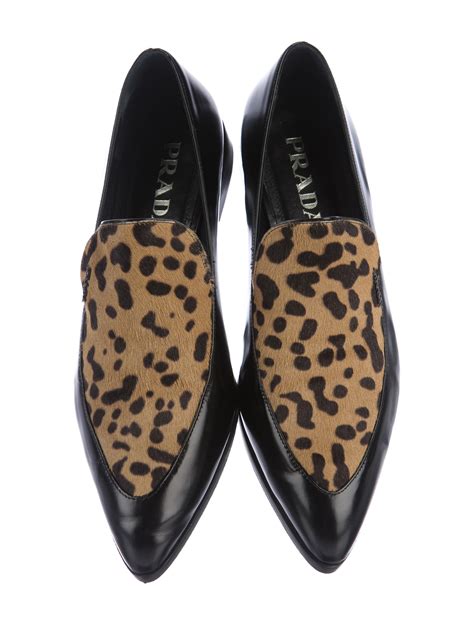 prada leopard loafers|More.